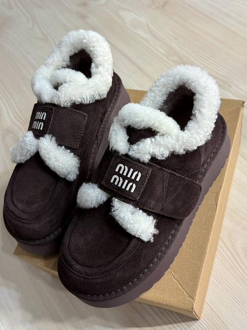 Ботинки женские Hengji 720-6 угги замшевые на меху с липучкой коричневые, 41, 25,5 см Киев - изображение 2