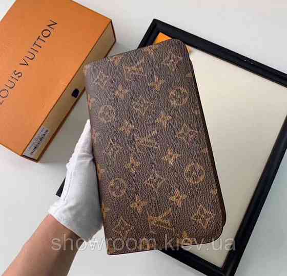 Мужской брендовый клатч барсетка LV (2012) dark brown Киев