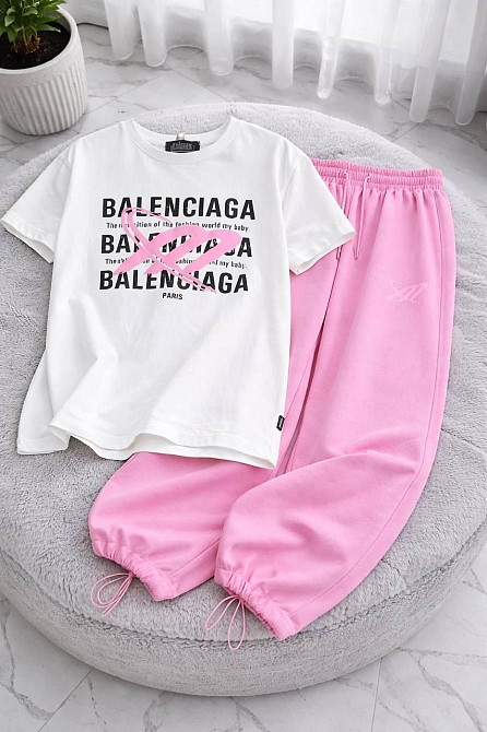 Жіночий стильний, зручний костюм двонитка пеньє + кулір Барбі, 46 Одеса - фото 3