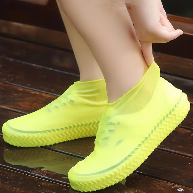 Многоразовые бахилы-чехлы L (41-45 размер) для обуви силиконовые от воды и грязи. Цвет: желтый LB-73 Ивано-Франковск - изображение 9