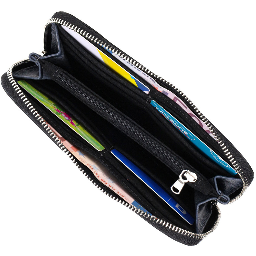 Стильний гаманець-клатч на блискавці із натуральної шкіри (GRANDE PELLE) Київ - фото 1