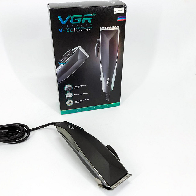Професійна машинка для стрижки волосся VGR V-033 з функцією тримера та GB-509 4 насадками Київ - фото 7