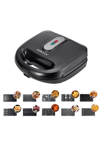 Портативна сендвічниця SK-08021-10 мультипекар 10 в 1 зі змінними панелями потужністю 750 Вт Одеса - фото 2