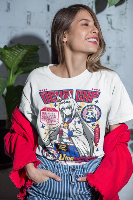 Футболка мужская аниме Огури Кап Ума Мусуме оверсайз (S/M/L) Черний AnimeJ0001 Днепр - изображение 4