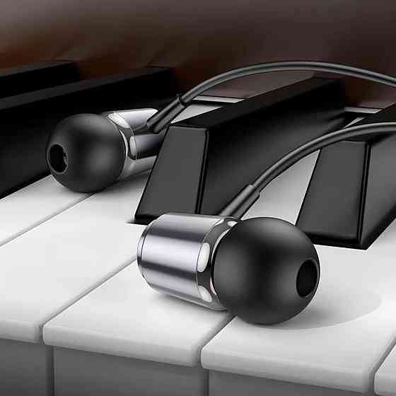 Навушники HOCO M108 Spring metal universal earphones with mic Metal Gray Київ