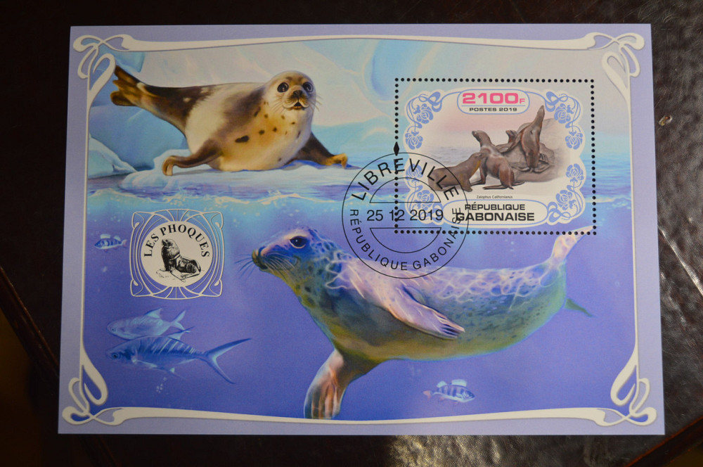 Габон. Марки. Фауна. Блок. 2019 рік (У-2) Полтава - фото 1