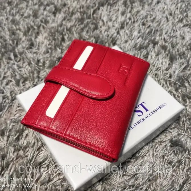 Маленький жіночий гаманець візитниця картхолдер пудровий ST Leather 004 Київ - фото 1