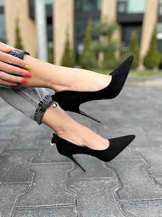 Туфлі жіночі Avelina чорні еко-замша каблук 11см 38р (3723) Коломия