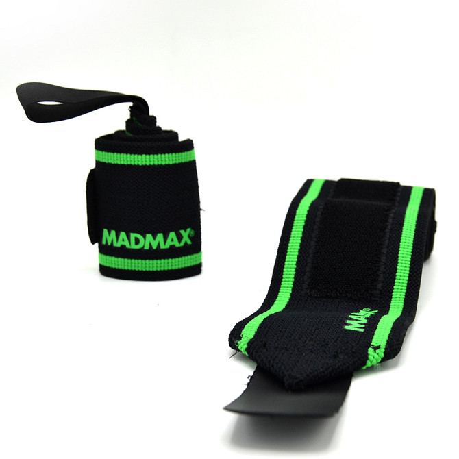 Кистьові бинти MadMax MFA-298 Wrist Wraps 18" Black/Green (пара) Кам'янське - фото 4