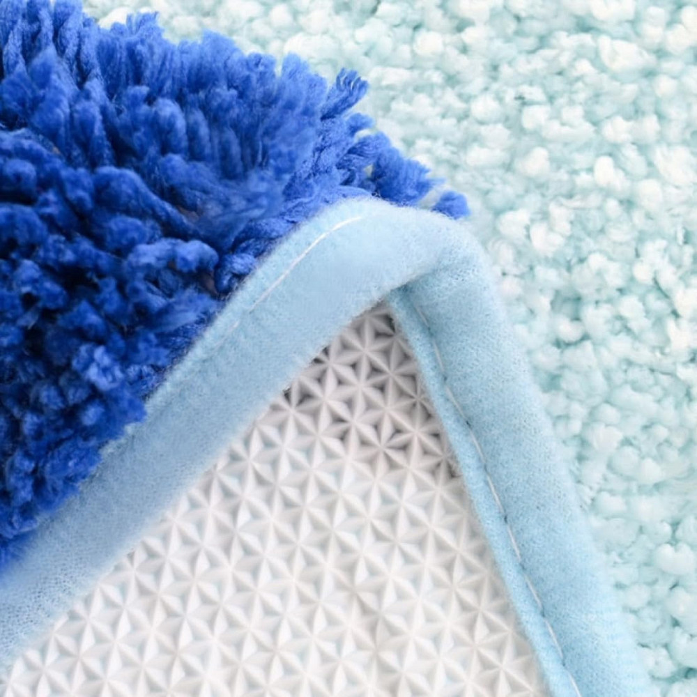 Килимок для ванної та душу килимок для ніг у ванну кімнату, мікрофібра, антиковзкий 40х60 см, синій з візерунком Кам'янець-Подільський - фото 4