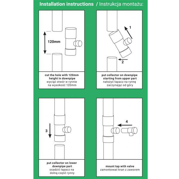 Водосборник дождевой воды с краном ⌀80мм графит Bradas, Польша Киев - изображение 4