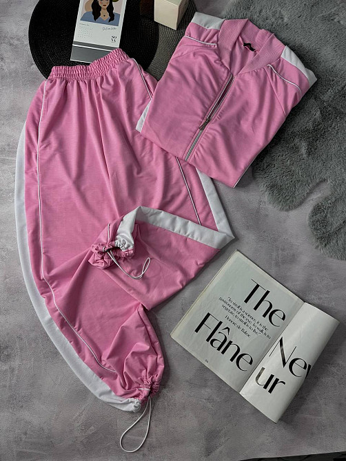 Женский стильный повседневный костюм двойка двунить Розовый, 48/52 Одесса - изображение 6