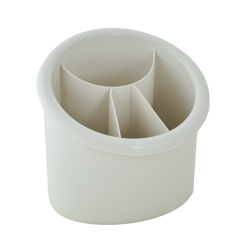 Підставка для столового приладдя овальна пластик біла троянда Алеана Житомир - изображение 1