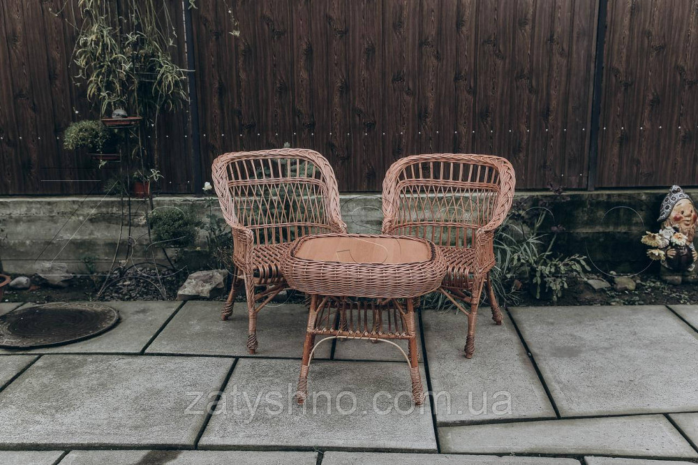 Кресла плетеные с журнальным столом из лозы | кресла плетеные из лозы | плетеные 2 кресла журнальный Киев - изображение 2