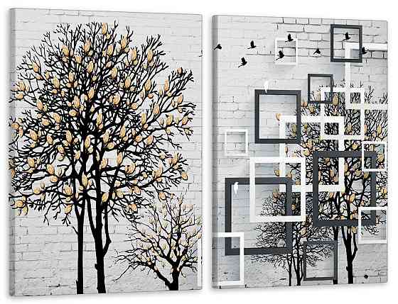 Модульная картина в гостиную / спальню  Дерево золоте листя   TLV-2_053 120х170 см Київ