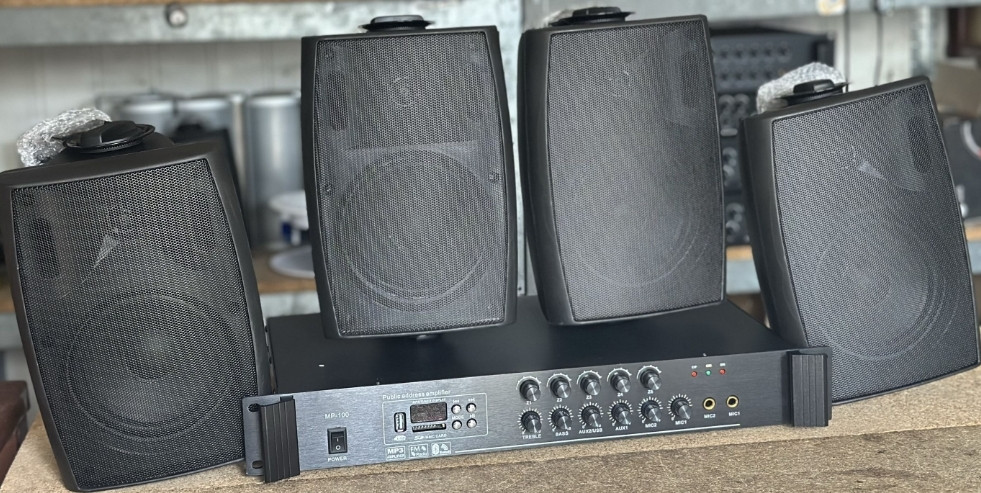 Акустичний комплект підсилювач 100ват 5 регуляторів  5шт колонок. Харків - фото 3