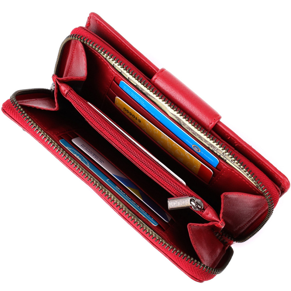 Женский вертикальный кошелек из натуральной кожи Tony Perotti 20879_1 (5084 rosso) Красный Киев - изображение 9