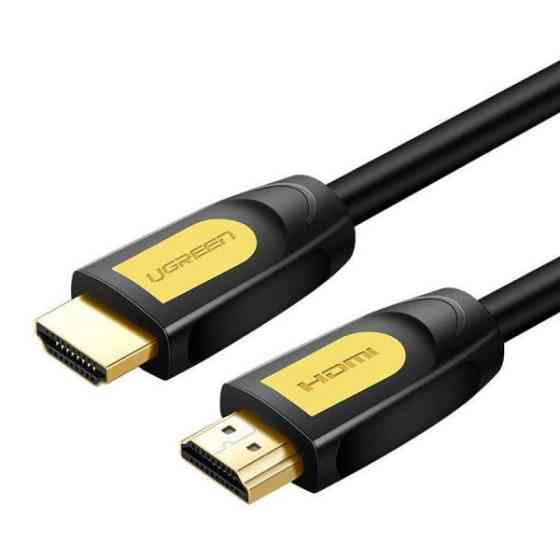 Кабель HDMI M - M, 5.0 м, V1.4 Round Cable 4K, HD101 UGREEN Чорний+Жовтий (10167) Київ