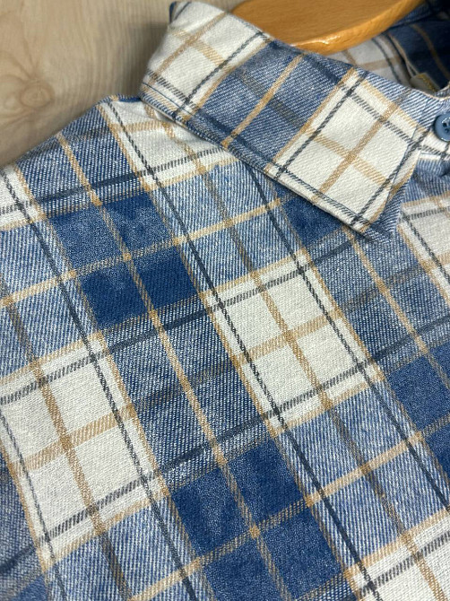 Сорочка жіноча YZY 7765 в клітинку оверсайз широка варена, блакитний, one size Київ - фото 2