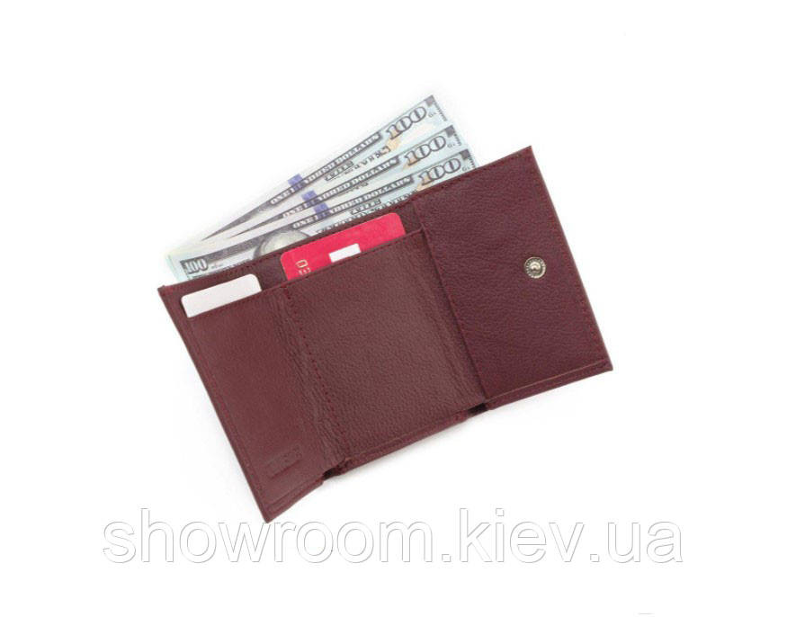 Недорогий жіночий шкіряний гаманець (4401) бордовий Київ - фото 3