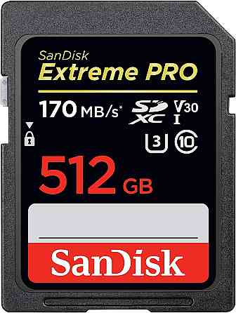 SDXC (UHS-1 U3) SanDisk Extreme PRO 512Gb class 10 V30 (170Mb/s) Київ