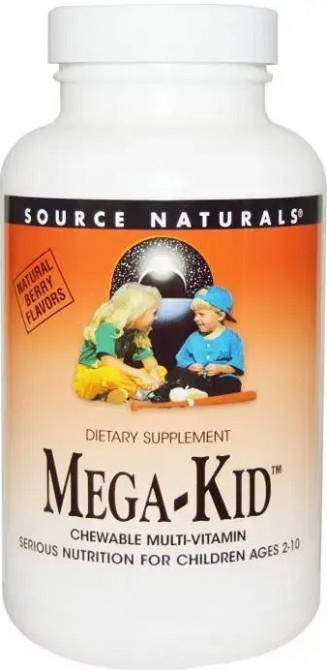 Мультивитамины для детей Source Naturals Mega-Kid, ягоды, 30 жевательных таблеток Киев - изображение 4