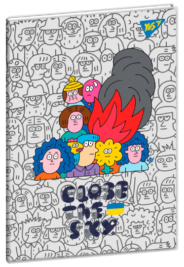 Зошит для записів А5/70 арк. "Yes" # скоба, пласт. обкл. Stand with Ukraine, 681858, шт Київ - фото 1