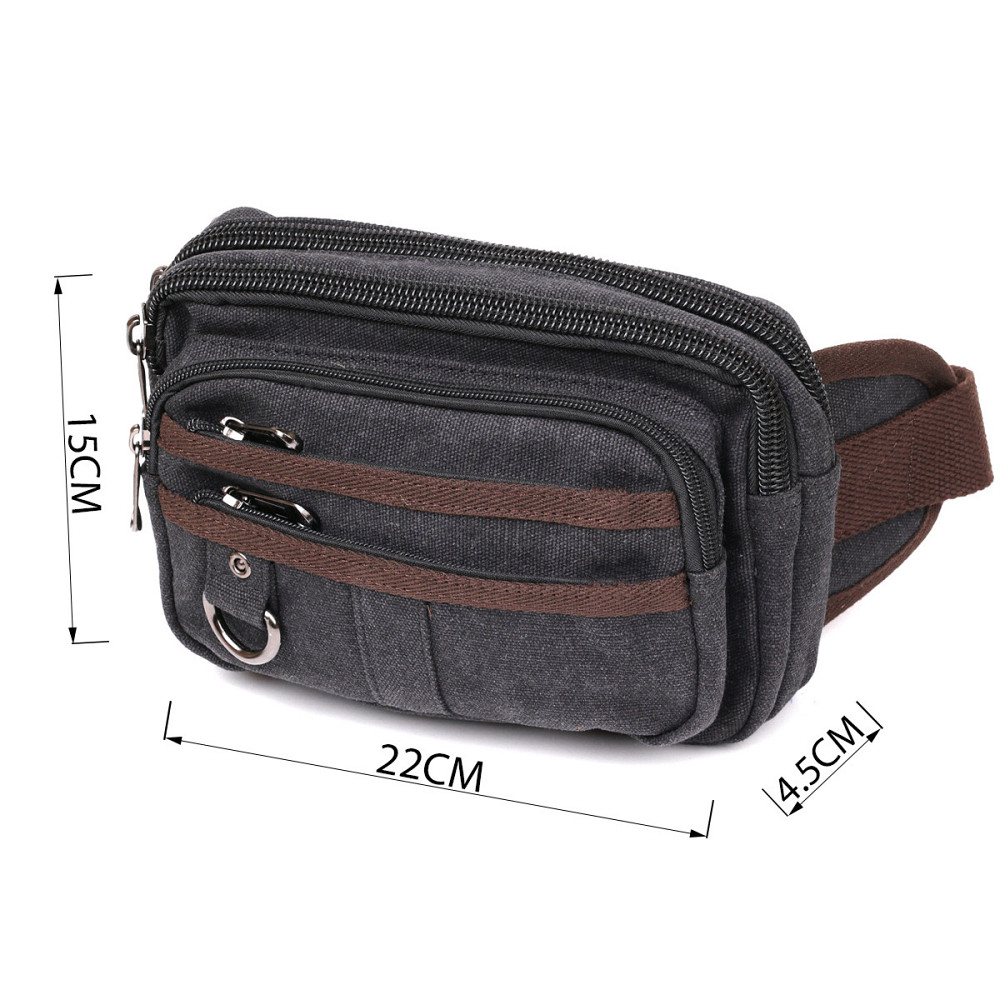 Бананка текстильна на пояс Vintage 20159 Чорна Київ - фото 4