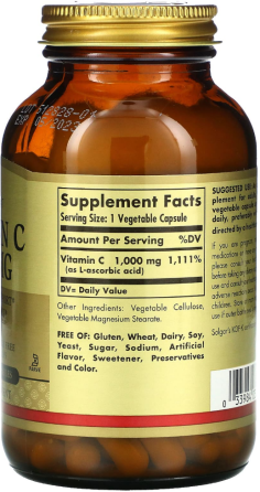 Вітамін С аскорбінова кислота 1000 Vitamin C Solgar 100 капс Київ
