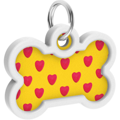 Адресник для тварин WAUDOG Smart ID з QR паспортом "Серця", кістка 40х28 мм (0640-0203) Вінниця - фото 4