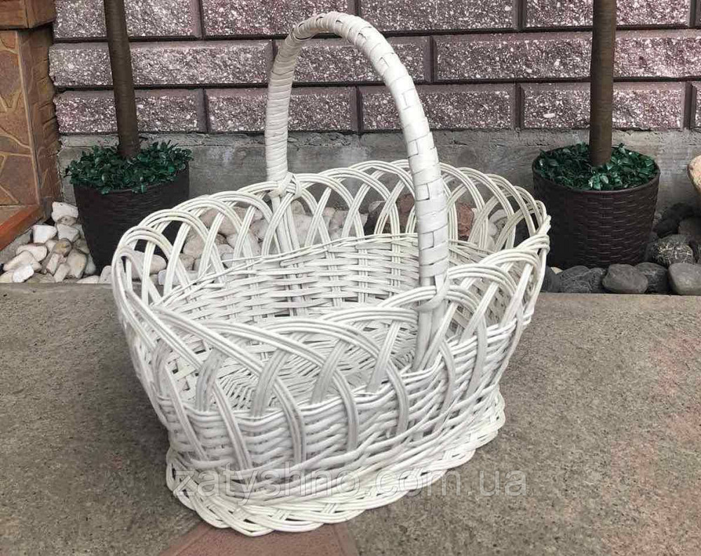 Корзина пасхальная  белая из лозы Киев - изображение 2