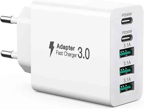 Адаптер живлення QC3.0 3*USB 2*Type C Nongxiang HNT-PD6601 60W Луцк