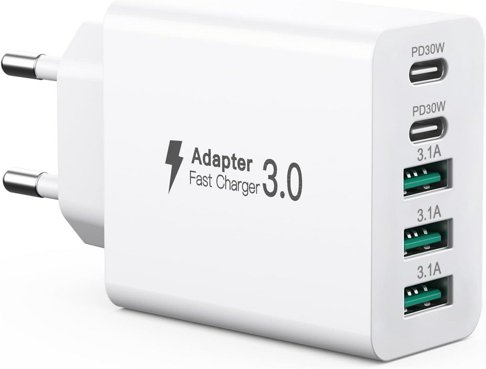Адаптер живлення QC3.0 3*USB 2*Type C Nongxiang HNT-PD6601 60W Луцк - изображение 1