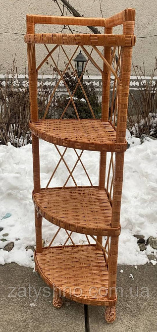 Плетена з лози кутова полиця Київ - фото 5