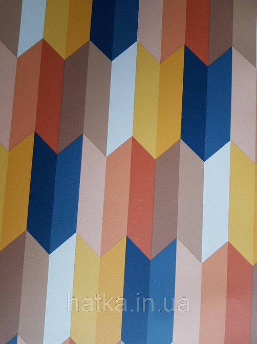 Шпалери вінілові на флізелін Petite Fleur 4 Rasch Texti 288697 на синьому тлі червоні птиці бірюзові квіти Київ - фото 1