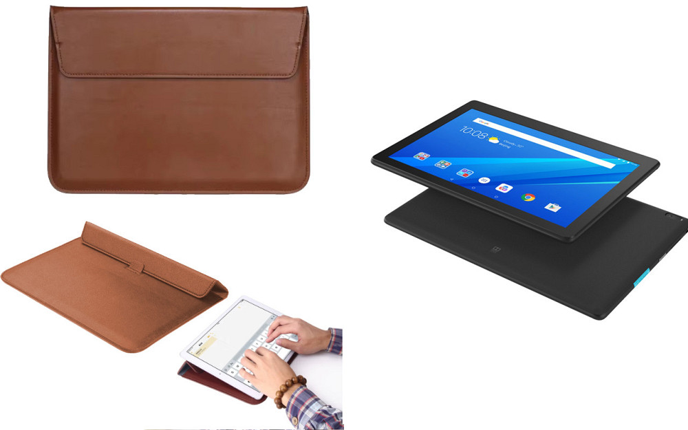 Чохол-конверт VitoCase для Lenovo Tab E10, з функцією підставки для планшета Коричневий Київ - фото 1