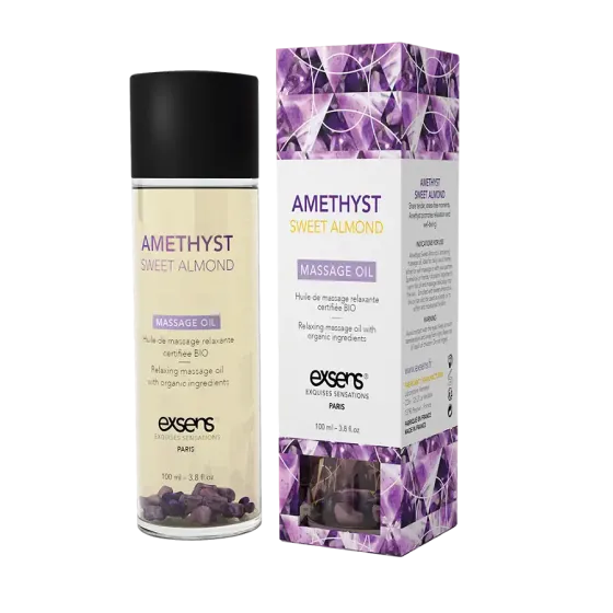 Масажна олія EXSENS Amethyst Sweet Almond (розслаблювальна, з аметистом) 100мл, натуральна Львів