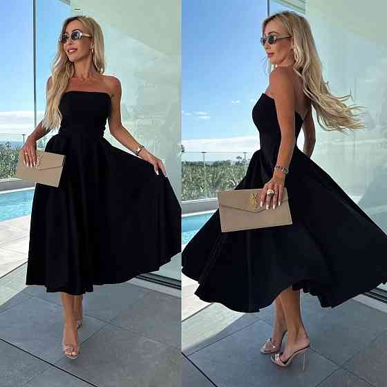 Женское романтическое платье с открытыми плечами креп костюмка Черный, 46/48 Одесса