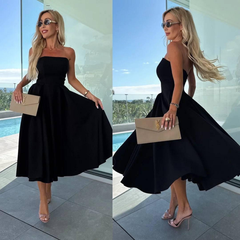 Женское романтическое платье с открытыми плечами креп костюмка Черный, 46/48 Одесса - изображение 1