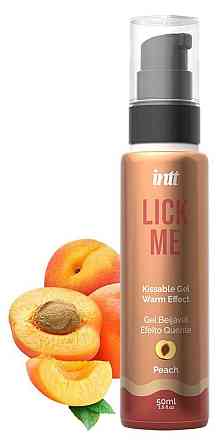 Съедобный гель со вкусом персика Intt Lick Me Peach и согревающим эффектом, 50 мл Sex Aura Киев