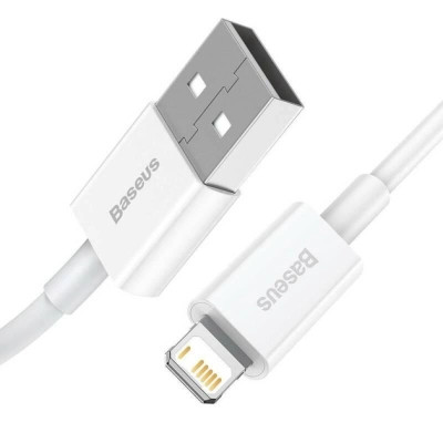Дата кабель USB 2.0 AM to Lightning 2.0m Superior Fast Charging 2.4A white Baseus (CALYS-C02) Вінниця - фото 5