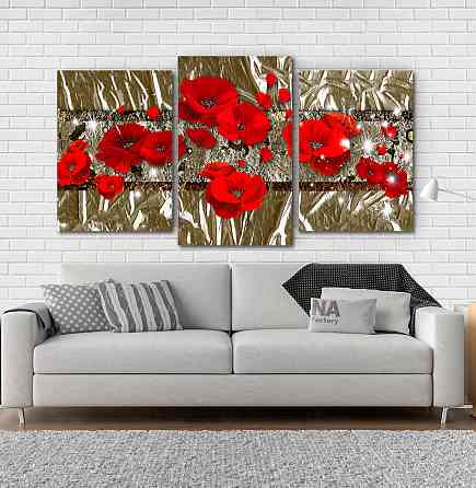 Модульна картина Маки Абстракція Art-225_3 Київ