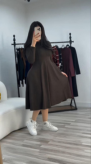 Жіноче стильне вечірнє плаття з двонитки Шоколад, 56/58 Одеса - фото 4