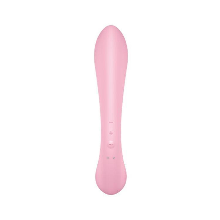 Двусторонний вибратор-кролик Satisfyer Triple Oh Pink, 3 мотора, рукоятка-массажер Sex Aura Киев - изображение 3