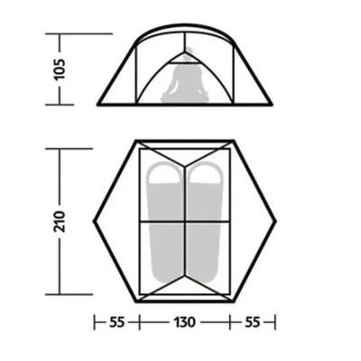 Палатка Naturehike надлегкий двомісний Mongar CNK2550WS016, 15D, сiрий (6927595770504) Вінниця - фото 11