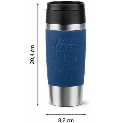 Термокружка Tefal Travel Mug Classic, 360мл, нержавіюча сталь, синій (N2020310) Вінниця - фото 8