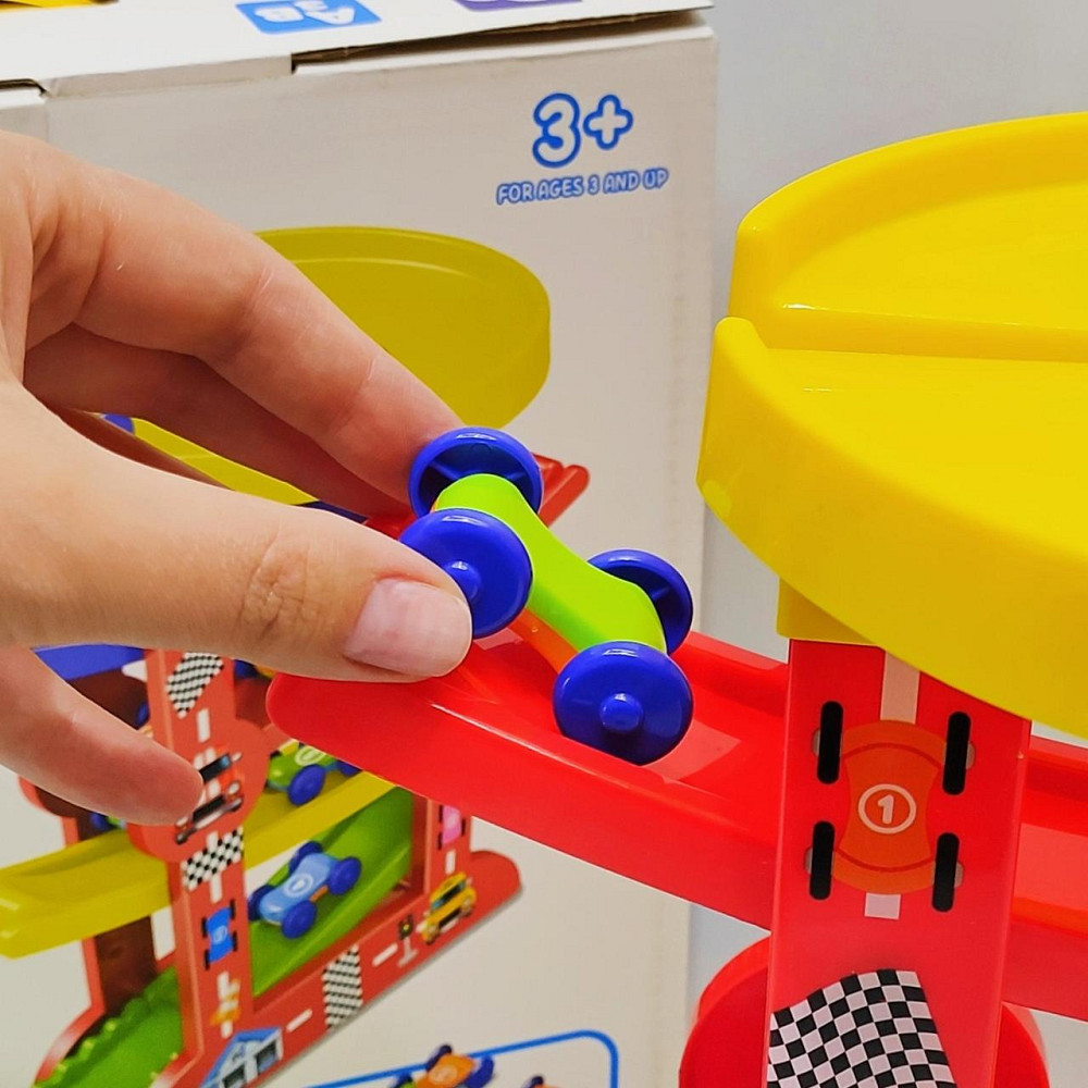 Трек паркінг Крокодил п'ятиповерховий 4 машинки в наборі Зелений (6843) Чернігів - фото 6