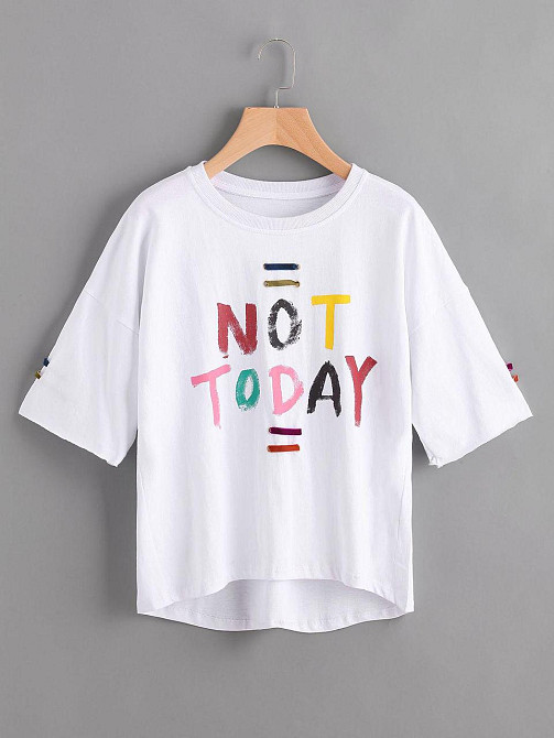 Футболка жіноча з принтом  46 Біла 2664084131 Дніпро - фото 1