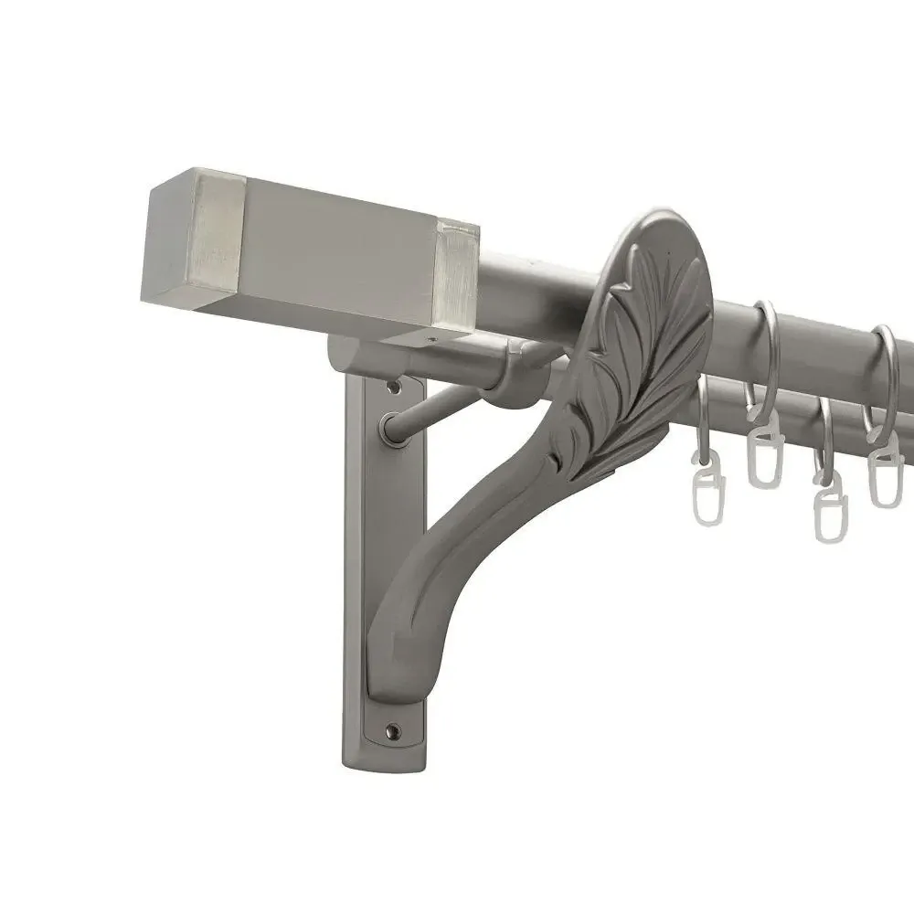 Карниз Orvit Квадро металевий дворядний ретро гладка труба кільце металеве Сатин 25\19 мм 240 см (00-00016817) Львов - изображение 1