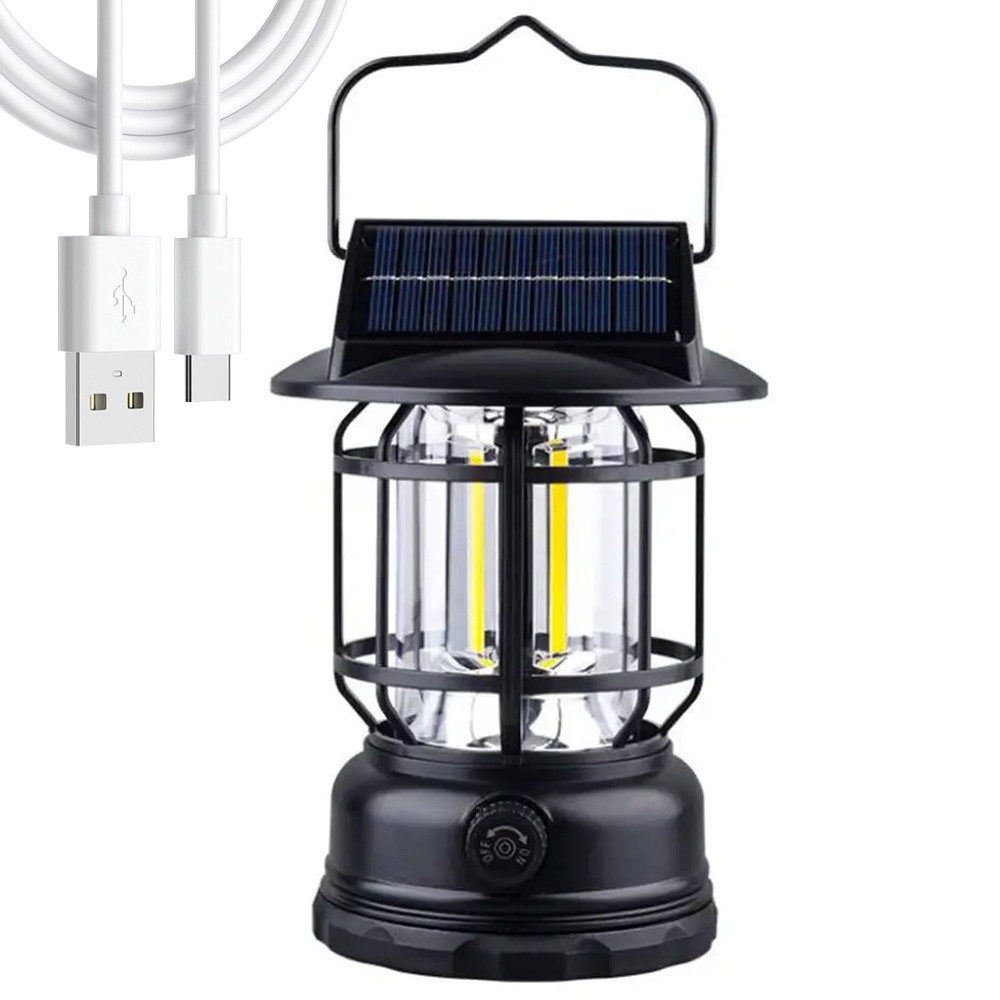 Кемпінговий ліхтар із сонячною панеллю 3200мАг USB,KP-23 SBR Київ - фото 1